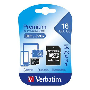 VERBATIM  MICRO SD   CL 10 16GB