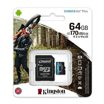 KINGSTON MICRO SD + ADATTATORE 170MB/S  SDCG3 64GB