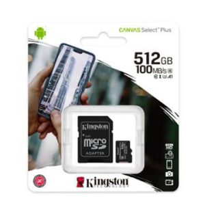 KINGSTON MICRO SD + ADATTATORE 100MB/S 512GB