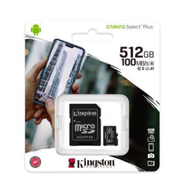KINGSTON MICRO SD + ADATTATORE 100MB/S 512GB