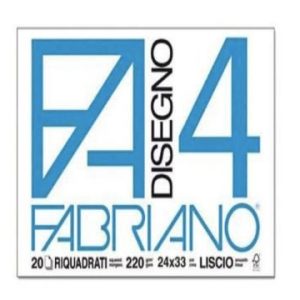 FABRIANO F4 BLOCCO 24X33 RIQUADRATI  LISCIO  220GR  20FG 5201597