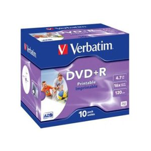 Verbatim Stampabile DVD+R 4.7GB 16x 120Min Conf.10Pz