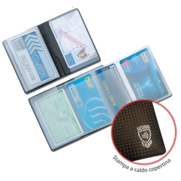 PORTACARD  PROTEZIONE  CONTACTLESS  A 5  SCOMPARTI  CARBON CONF. 24PZ