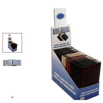 PORTACARD  A  8 SCOMPARTI  IN  SIMIPELLE  CUCITO  CONF. 24PZ