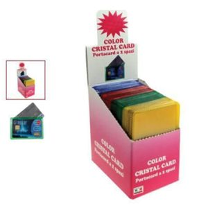 PORTACARD  IN PVC  CRISTAL  COLORATE  A  2  SCOMPARTI  CONF.80PZ