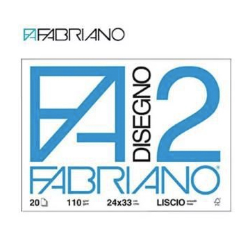 FABRIANO F2 BLOCCO 24X33 LISCIO 110GR 20FG