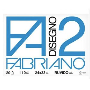 FABRIANO F2 BLOCCO 24X33 RUVIDO 110GR 20FG