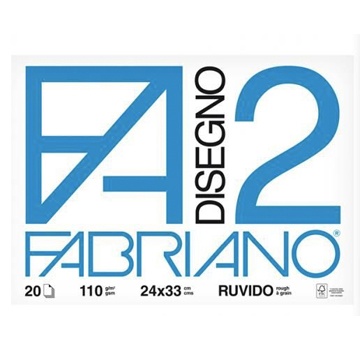 FABRIANO F2 BLOCCO 24X33 RUVIDO 110GR 20FG